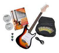 Pack Guitare Electrique Debutants 3 Single Coil Tremolo Suburst set Housse Cable