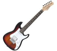 Rocktile Sphere Junior Sunburst 3/4 Guitare Électrique (pickguard blanc, 1 Humbucker, 1 Single Coil, 22 frettes, touche en bois d’ingénierie, manche en érable)