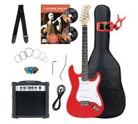 Rocktile ST Pack guitare électrique rouge en SET incl ampli, housse, accordeur, câble, sangle, école