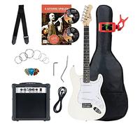 Rocktile ST-Pack Set Complet Guitare Électrique White (Amplificateur, Accordeur, Tremolo, Housse, Câble, Sangle, Médiators, Cordes de Rechange et Cours avec CD/DVD)