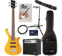 Rocktile TB-4 NHS Traveler E-Bass Natural Honey Stain Super Set, Basse | Nombre de cordes: 4, Corps: aulne, Manche: érable, Touche: Technical Ebony, Diapason: 25, 5" (64, 8 cm), 24 frettes, 1x tone