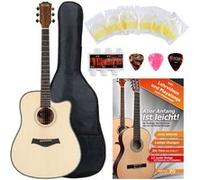 Rocktile WSD-100C NT Guitare acoustique folk, dreadnought Set d'apprentissage G
