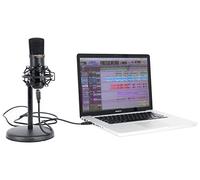 Rockville Solo-Cast Microphone USB 24 bits 192 kHz pour ordinateur portable avec support de bureau et filtre anti-pop
