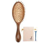 RockVOQRN Air Cushion Comb Wooden Handle Detangling Hair Brush Scalp Massage Comb with Cleaning Brush for Men Women Kids