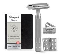 Rockwell Razors 6S Double-Edge Safety Razor in Matte Silver with 6 Adjustable Shave Settings and 5 Fully Recyclable Blades. Reusable Safety Razors for Men & Women