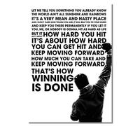 Rocky Balboa Sylvester Stallone Affiche sans cadre Citation de motivation A3 Sport Boxe Photo Inspiration Photo gagnant Image