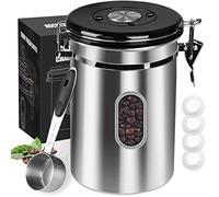 ROCKY&CHAO Boîte à café hermétique en acier inoxydable 2,8 l - Pour thé, noix, cacao - Restez frais et plus longtemps