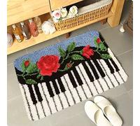 ROCKY&CHAO Kit de crochet de loquet à faire soi-même pour coussin de broderie au point de croix pour adultes débutants, travaux d'aiguille, tapis de sol, décoration d'intérieur, 38,1 x 50,8 cm