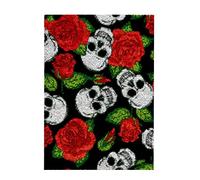 ROCKY&CHAO Kit de tapis à crochet crochet DIY pour adultes et enfants - Kit de point de croix pour fabrication de tapis - Décoration d'intérieur - 50 x 38 cm (Roses délicates et gouttes)