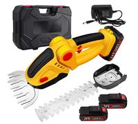 ROCKY&CHAO Taille-haie et cisaille à gazon sans fil 24 V 2 en 1 avec 2 batteries de 1500 mAh, lames SK5 de 12 cm/23 cm, cisaille à gazon pratique pour jardin et pelouse