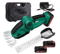 ROCKY&CHAO Taille-haie et cisaille à gazon sans fil 24 V 2 en 1 avec 2 batteries de 1500 mAh, lames SK5 de 12 cm/23 cm, cisaille à gazon pratique pour jardin et pelouse