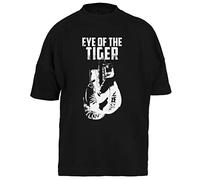 Rocky Eye of The Tiger Boxing T-Shirt Bouffant Noir pour Hommes Femmes Manches Courtes Unisexe Black Baggy Unisex S