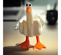 Rocky Green Figurines de canard en résine avec doigt du milieu, figurine amusante de petit canard en résine, décoration créative pour la maison, le bureau, le bureau (1 pièce)