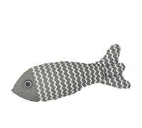 Rocky Green Jouet de pêche en lin à l'herbe à chat - un produit auto-apaisant pour chat, rempli d'herbe à chat naturelle, fabriqué en toile durable (gris)
