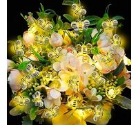 Rocky Green Lot de 3 guirlandes lumineuses abeilles décoratives de 9,1 m avec 90 lumières LED en forme d'abeille pour décoration de fée, festival des abeilles, fête, chambre, salon, plantes, patios,