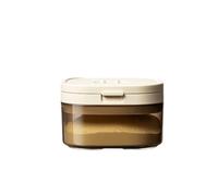 Rocky Green Récipient hermétique pour lait en poudre, 400 ml/800 ml avec double joint en silicone, plastique sans BPA, fermeture anti-humidité et fraîcheur, marron teinté avec couvercle blanc (400 ml)