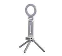 Rocky Green Support de téléphone magnétique avec trépied, super aimant N52, rotation et pliage à 360°, alliage d'aluminium, pince de 38 mm, port de vis 1/4, universel