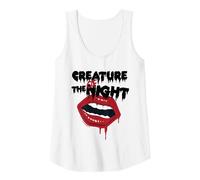 Rocky Horror Show Creature of The Night Mouth Texte Noir Débardeur, Femme, Blanc, XXL