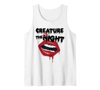 Rocky Horror Show Creature of The Night Mouth Texte Noir Débardeur, Homme, Blanc, XXL