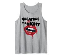 Rocky Horror Show Creature of The Night Mouth Texte Noir Débardeur, Homme, Gris Chiné, XXL