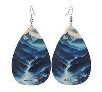 Rocky Mountain Boucles d'oreilles pendantes en cuir pour femme, boucles d'oreilles percées en forme de larme, bijoux légers, cadeaux pour femmes et filles
