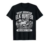 Rocky Mountain Elk Hunter Hunting Retro Vintage T-Shirt