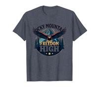 Rocky Mountain Freedom High T-Shirt, Homme, Bleu Chiné, S