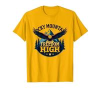 Rocky Mountain Freedom High T-Shirt, Homme, Doré Vif, XXL