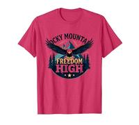 Rocky Mountain Freedom High T-Shirt, Homme, Rouge chiné, 3XL