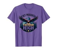 Rocky Mountain Freedom High T-Shirt, Homme, Violet chiné, XXL
