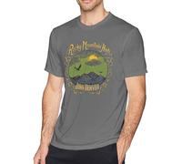 Rocky Mountain High John Denver T Shirt Men's Cotton Crew Neck Comfort Short Sleeve Graphic Tees Deep Heather Manches Courtes(XX-Large)