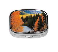 Rocky Mountain Mini pilulier carré en métal avec 2 compartiments de poche