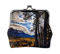 Rocky Mountain Range Porte-monnaie imprimé Mini porte-monnaie pour femme Petit porte-monnaie pour carte de crédit, carte d'identité et clés, noir, One Size, Vintage