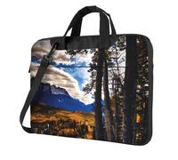Rocky Mountain Range Sac à bandoulière élégant pour ordinateur portable pour bureau, affaires, trajets quotidiens, Noir , 14 inch