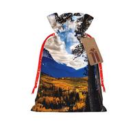 Rocky Mountain Range Sac de Noël festif avec cordon de serrage pour décoration saisonnière
