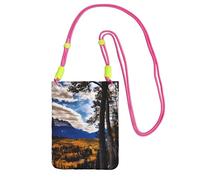 Rocky Mountain Range Sac pour téléphone portable élégant et léger pour la marche, la course à pied, la randonnée, usage quotidien, Fuchsia, Taille unique