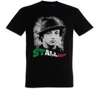 Rocky Stallion Boxing Fan Club Italian Balboa Unisex 100% Cotton Short-Sleeve T-Shirts Black L