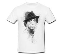 Rocky Sylvester-Stallone T-shirt pour homme, blanc avec imprimé - Blanc - X-Large