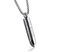 Rockyu Collier pour homme avec pendentif en forme de balle bleue gravée avec versets de la Bible et croix 50,8 cm, Acier inoxydable
