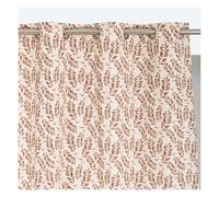 ROCLE Rideau Gaia Motif végétal Orange Terracotta | Coton | Oeillets | 140 x 260 cm