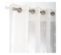 ROCLE Voilage Baker Art Déco Argent | Oeillets Argent Mat | 140 x 260 cm