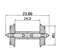 ROCO 2 essieux normalisés Ø11- HO - ROCO 40193