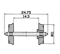 ROCO 2 essieux RP25 Ø11- HO 1/87 - ROCO 40264