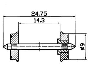 ROCO 2 essieux RP25 Ø9 - HO 1/87 - ROCO 40266