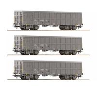 ROCO 3x wagons de marchandises tombereaux ouverts SNCF ép V-VI - HO 1/87 - ROCO