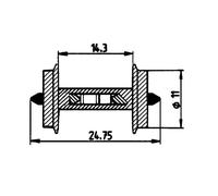 2 essieux normalisés avec résistance intégrée Ø11 - HO - ROCO 40186