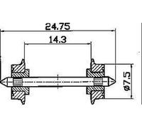 ROCO 40189 Échelle HO Deux Essieux CC Diamètre Mm. 7.5 Isolés Des Deux Côtés