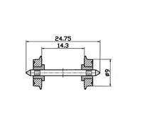 Roco 40197 Paire D'Axles Diamètre Roues 9 Mm, Double Isolation