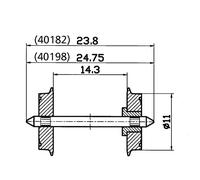 Roco 40198 Paire D'Axles Roues Ø 11 Mm, Isolés D'Un Seul Côté
