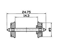 Roco 40266 - Essieux RP-25, 9 mm, isolé d'un seul coté - HO (1:87)
